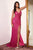 Cinderella Divine - CH225 Sequined Plunging V-neck Sheath Dress Pageant Dresses XXS / Fuchsia