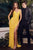 Cinderella Divine - CH225 Sequined Plunging V-neck Sheath Dress Pageant Dresses XXS / Yellow