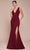 Cinderella Divine CH395 - V-Neck Empire Waist Prom Gown Prom Dresses XS / Burgundy