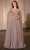 Cinderella Divine CJ937 - Pleated Cape Sleeve Prom Gown Prom Dresses 6 / Mocha