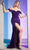 Cinderella Divine CL03 - Off-Shoulder Velvet Evening Dress Prom Dresses 4 / Purple-