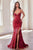 Cinderella Divine CM334 - Sheath Dress with Beaded Embellishments Evening Dresses 2 / Red