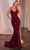 Cinderella Divine CR381 - Sequin Velvet Formal Gowns Formal Gowns 2 / Burgundy