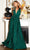 Cinderella Divine CV01 - Ruched V-Neck Evening Gown Evening Dresses