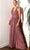 Cinderella Divine CV01 - Ruched V-Neck Evening Gown Evening Dresses