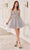 Cinderella Divine CY019 - Appliqué Corset Style Cocktail Dress Cocktail Dresses XXS / Silver