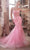 Cinderella Divine D145 - Floral Embellished Trumpet Dress Prom Dresses 2 / Pink