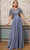 Cinderella Divine HT101 - Cape Sleeve Lace Formal Dress Mother of the Bride Dresses 6 / Smoky Blue