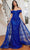 Cinderella Divine J836 - Tulle Off-Shoulder Evening Gown Prom Dresses 6 / Royal-