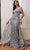 Cinderella Divine J836 - Tulle Off-Shoulder Evening Gown Prom Dresses 6 / Smoky Blue-