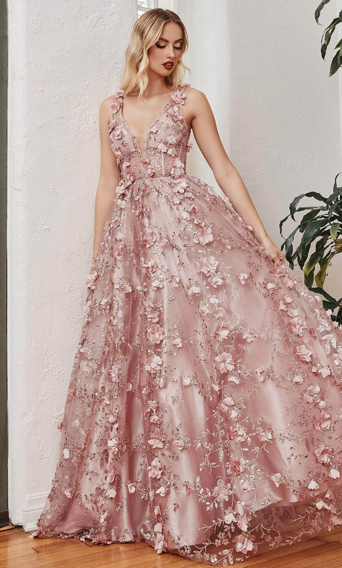 Cinderella Divine J838 - Embellished A-Line Prom Dress Prom Dresses 2 / Blush