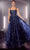 Cinderella Divine J840 - Glitter Prom Gown with Square Neckline Prom Dresses 4 / Navy