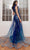 Cinderella Divine J851 - Classic Glitter Gown with Overskirt Prom Dresses 4 / Navy