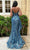 Cinderella Divine J856 - High Slit Gown with Glitter Print Evening Dresses