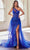 Cinderella Divine J869 - Glittery Asymmetric Sequin Gown Prom Dresses 2 / Royal