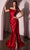 Cinderella Divine J877 - Fitted Satin Long Gown Prom Dresses 2 / Red