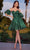 Cinderella Divine KV1089 - Corset Cocktail Dress with Sweetheart Neckline Cocktail Dresses 4 / Emerald