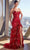 Cinderella Divine KV1095 - Trumpet Prom Gown with Sweetheart and Ruffled Skirt Prom Dresses 2 / Deep Red