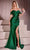 Cinderella Divine KV1115 - Foldover Mermaid Long Gown Prom Dresses 0 / Emerald