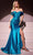 Cinderella Divine KV1115 - Foldover Mermaid Long Gown Prom Dresses 0 / Teal