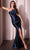 Cinderella Divine KV1118 - Asymmetrical Neck Long Gown Formal Gowns 0 / Navy