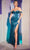 Cinderella Divine OC011 - Sweetheart Basque Evening Gown Prom Dresses 4 / Peacock Blue-