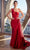 Cinderella Divine PT004 - Asymmetric Prom Dress with Ruched Bodice Prom Dresses 2 / Burgundy