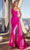 Cinderella Divine PT004 - Asymmetric Prom Dress with Ruched Bodice Prom Dresses 2 / Magenta