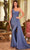 Cinderella Divine PT004 - Asymmetric Prom Dress with Ruched Bodice Prom Dresses 2 / Smoky Blue