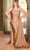 Cinderella Divine PT004C - Sheath  Asymmetrical Evening Dress Evening Dresses 16 / Gold