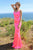 Cinderella Divine SE016 - Long Satin Dress with Open Back Evening Dresses XXS / Neon Fuchsia