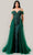 Cinderella Divine SF009 - Sequin Embellished Cold Shoulder Prom Dress Pageant Dresses 2 / Emerald