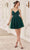 Cinderella Divine SF047 - Jeweled Detail Tulle Cocktail Dress Cocktail Dresses XXS / Emerald