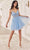 Cinderella Divine SF047 - Jeweled Detail Tulle Cocktail Dress Cocktail Dresses XXS / Light Blue