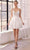 Cinderella Divine SF047 - Jeweled Detail Tulle Cocktail Dress Cocktail Dresses XXS / Off White