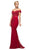 Cinderella Divine - UV001 Beaded Lace Off-Shoulder Bodice Mermaid Evening Gown  - 1 Pc. Deep Red in size 4 Available CCSALE 10 / Deep Red