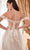 Cinderella Divine WN308 - Off-Shoulder Wedding Gown with Floral Details Bridal Dresses