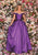 Clarisse - 8057 Off Shoulder Jeweled Crystal Neck Silk Gown Evening Dresses 00 / Purple