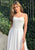 Clarisse - 810123 Beaded Bodice Gown With Slit Prom Dresses 00 / White