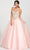 Colette By Daphne CL12205 - Beaded Embroidery Tulle Ball Gown Prom Dresses 00 / Vintage Rose