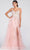 Colette By Daphne CL12207 - Embellished Tulle Slit Ball Gown Prom Dresses 00 / Vintage Rose