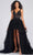 Colette By Daphne CL12281 - Lace Appliqued V-Neck Ballgown Prom Dresses 6 / Heather