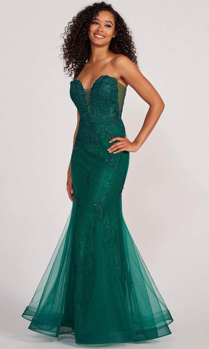 Colette By Daphne CL2067 - Sweetheart Tulle Prom Gown Evening Dresses 00 / Emerald