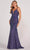 Colette By Daphne CL2070 - Shimmered V-Neck Evening Dress Evening Dresses 00 / Royal Multi