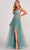 Colette By Daphne CL2074 - Appliqued V-Neck Evening Dress Prom Dresses 00 / Sage