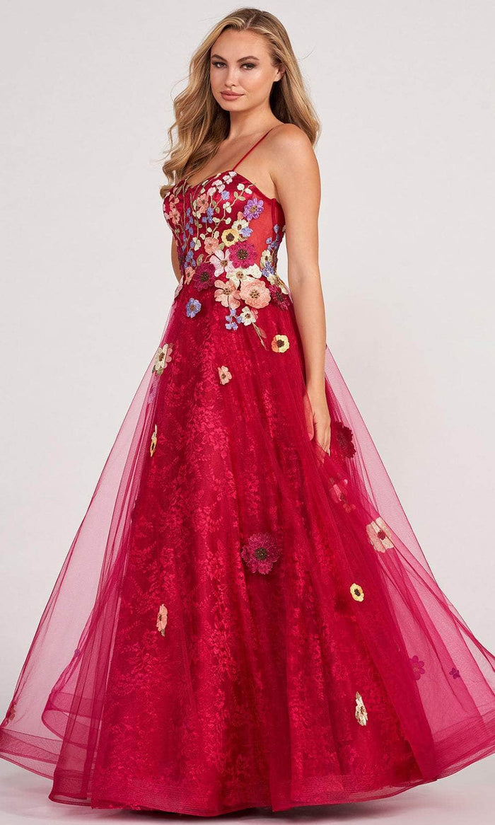 Colette By Daphne CL2086 - Sweetheart Floral A-line Gown Prom Dresses 00 / Berry Multi