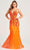 Colette By Daphne CL5103 - Feather Ornate Prom Dress Prom Dresses 00 / Orange