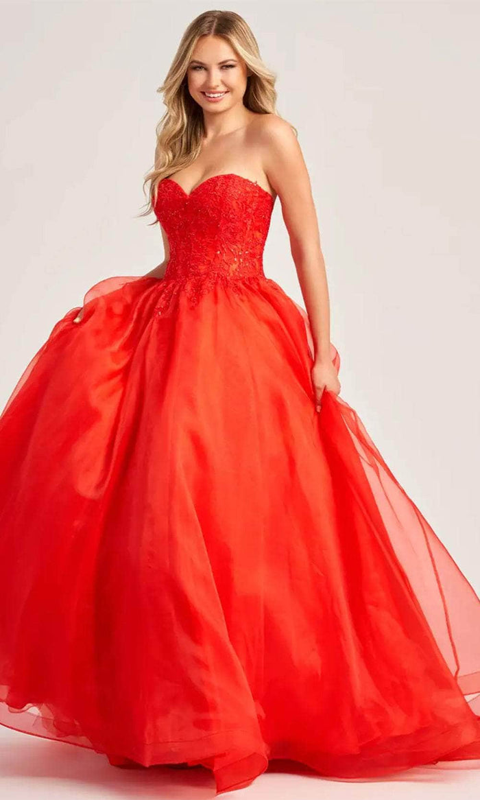 Colette By Daphne CL5265 - Strapless Sweetheart Prom Dress Prom Dresses 00 / Red