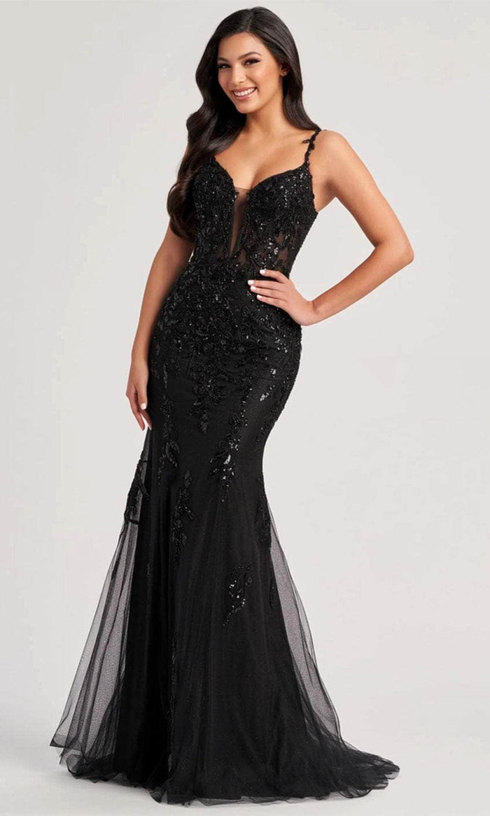 Colette By Daphne CL8210 - Embellished Trumpet Prom Gown Prom Dresses 00 / Black