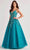 Colette By Daphne CL8420 - Floral Detail Prom Gown Prom Dresses 00 / Jade